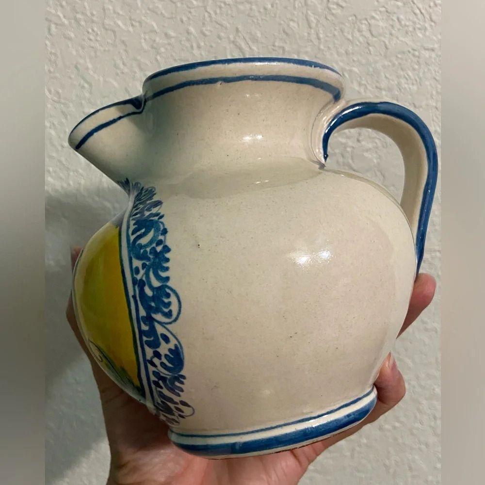 🖤 Italian Ceramic Rooster Chicken Pitcher Hand Painted Italy (Marked) - Picture 7 of 14